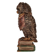 Clayre & Eef | Spaarpot Uil Bruin Rood 16x15x35 cm | 6PR5579