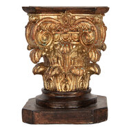 Clayre & Eef | Sokkel Bruin Goudkleurig 12x12x16 cm | 6PR5581