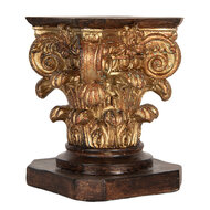 Clayre & Eef | Sokkel Bruin Goudkleurig 12x12x16 cm | 6PR5581