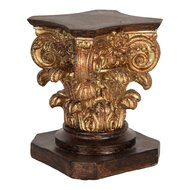 Clayre & Eef | Sokkel Bruin Goudkleurig 12x12x16 cm | 6PR5581
