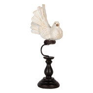 Clayre & Eef | Decoratie Vogel Wit Bruin 15x11x36 cm | 6PR5586