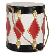 Clayre & Eef | Decoratie Trommel Wit zwart (set 2) ø 15x38 / ø 13x29 cm | 6Y5808