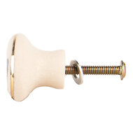 Clayre & Eef | Deurknop Beige Blauw ø 3x3 cm / S3 cm | 66267