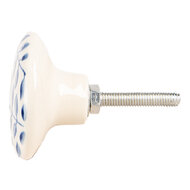 Clayre & Eef | Deurknop Beige Blauw ø 4x3 cm / S3 cm | 66268