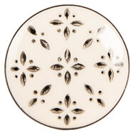 Clayre & Eef | Deurknop Beige Zwart ø 4x3 cm / S3 cm | 66278
