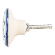 Clayre & Eef | Deurknop Beige Blauw ø 4x3 cm / S3 cm | 66279