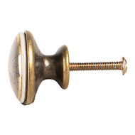 Clayre & Eef | Deurknop Grijs Goudkleurig ø 3x3 cm / S3 cm | 66281G