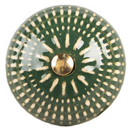 Clayre & Eef | Deurknop Groen Beige ø 4x3 cm / S3 cm | 66283
