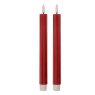 Clayre & Eef | Kaars met LED set van 2 Roze ø 2x25 cm / 2xAAA | 6CA0002R