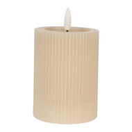 Clayre & Eef | Kaars met LED Beige ø 8x13 cm / 2xAA | 6CA0003BE