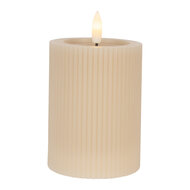 Clayre & Eef | Kaars met LED Beige ø 8x13 cm / 2xAA | 6CA0003BE