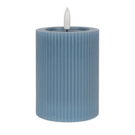 Clayre & Eef | Kaars met LED Blauw ø 8x13 cm / 2xAA | 6CA0003BL