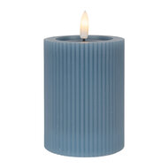 Clayre & Eef | Kaars met LED Blauw ø 8x13 cm / 2xAA | 6CA0003BL