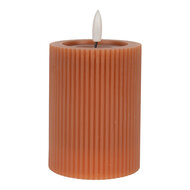 Clayre & Eef | Kaars met LED Bruin ø 8x13 cm / 2xAA | 6CA0003CH