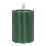 Clayre & Eef | Kaars met LED Groen ø 8x13 cm / 2xAA | 6CA0003DGR