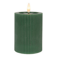 Clayre & Eef | Kaars met LED Groen ø 8x13 cm / 2xAA | 6CA0003DGR