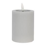 Clayre & Eef | Kaars met LED Grijs ø 8x13 cm / 2xAA | 6CA0003G