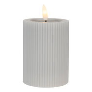 Clayre & Eef | Kaars met LED Grijs ø 8x13 cm / 2xAA | 6CA0003G