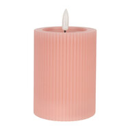 Clayre & Eef | Kaars met LED Roze ø 8x13 cm / 2xAA | 6CA0003P