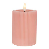 Clayre & Eef | Kaars met LED Roze ø 8x13 cm / 2xAA | 6CA0003P