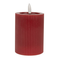 Clayre & Eef | Kaars met LED Rood ø 8x13 cm / 2xAA | 6CA0003R