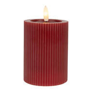 Clayre & Eef | Kaars met LED Rood ø 8x13 cm / 2xAA | 6CA0003R