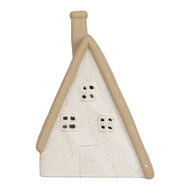 Clayre & Eef | Decoratie Huisje met LED Beige 9x7x13 cm | 6CE2174S