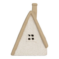 Clayre & Eef | Decoratie Huisje met LED Beige 9x7x13 cm | 6CE2174S