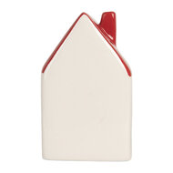 Clayre & Eef | Decoratie Huisje met LED Wit Rood 6x5x10 cm | 6CE2177M