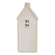 Clayre & Eef | Decoratie Huisje met LED Wit Beige 6x5x11 cm | 6CE2181
