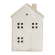 Clayre & Eef | Decoratie Huisje met LED Wit Beige 8x5x12 cm | 6CE2182