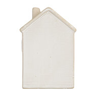 Clayre & Eef | Decoratie Huisje met LED Wit Beige 8x5x12 cm | 6CE2182