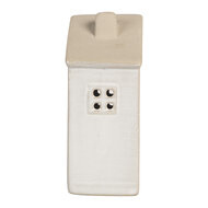 Clayre & Eef | Decoratie Huisje met LED Wit Beige 8x5x12 cm | 6CE2182