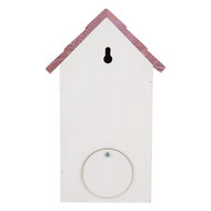 Clayre & Eef | Vogelhuis Wit Roze 15x10x22 cm | 6H2452