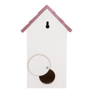 Clayre & Eef | Vogelhuis Wit Roze 15x10x22 cm | 6H2452