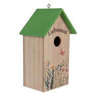Clayre & Eef | Vogelhuis Wit Groen 14x10x23 cm | 6H2453