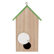 Clayre & Eef | Vogelhuis Wit Groen 14x10x23 cm | 6H2453