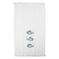 Clayre & Eef | Gastendoekje Wit Blauw 40x66 cm | CT034
