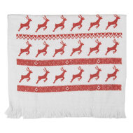 Clayre & Eef | Gastendoekje Wit Rood 40x66 cm | CTNOC-1