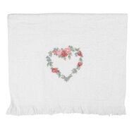 Clayre & Eef | Gastendoekje Wit Roze 40x66 cm | CTSLF