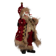Clayre &amp; Eef   | Kerstdecoratie Kerstman Rood 16x12x31 cm | 66322