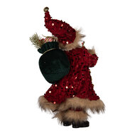 Clayre &amp; Eef   | Kerstdecoratie Kerstman Rood 16x12x31 cm | 66322