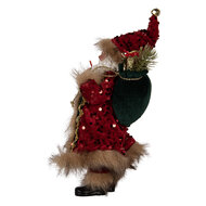 Clayre &amp; Eef   | Kerstdecoratie Kerstman Rood 16x12x31 cm | 66322