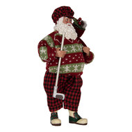 Clayre &amp; Eef   | Kerstdecoratie Kerstman Rood 16x11x28 cm | 66323