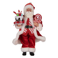 Clayre &amp; Eef   | Kerstdecoratie Kerstman Rood 16x8x28 cm | 66325