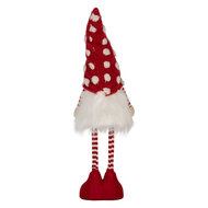 Clayre &amp; Eef   | Decoratie Beeld Kabouter met LED Rood Wit 8x12x56 cm | 66328