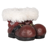 Clayre &amp; Eef   | Bloempot Binnen Laarzen kerstman Rood Wit 26x26x20 cm | 6MG0144