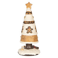 Clayre &amp; Eef   | Kerstdecoratie Kerstboom Bruin Wit &oslash; 24x51 cm | 6MG0145