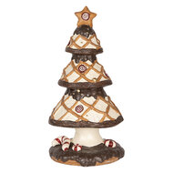 Clayre &amp; Eef   | Kerstdecoratie Kerstboom Bruin Wit &oslash; 22x43 cm | 6MG0146