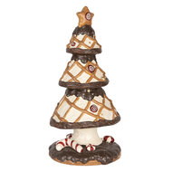 Clayre &amp; Eef   | Kerstdecoratie Kerstboom Bruin Wit &oslash; 22x43 cm | 6MG0146